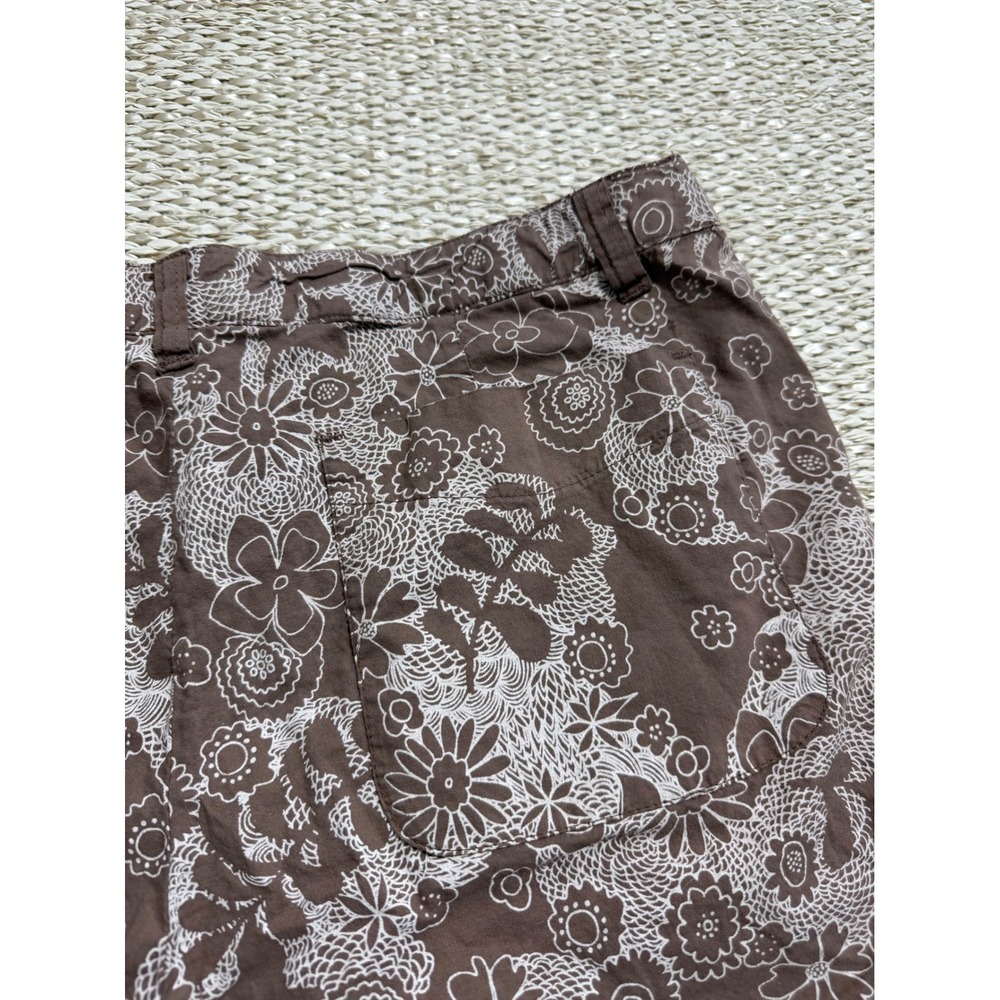 Fresh Produce Brown Floral Print Bermuda Shorts vintage Casual 90's Beachy euro - Picture 7 of 8